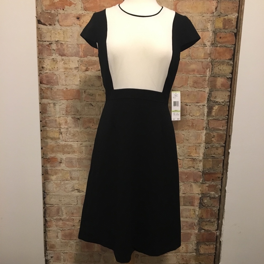 Jones New York black and ivory block dress